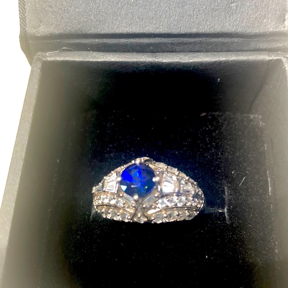 Cocktail Simulated Sapphire ring